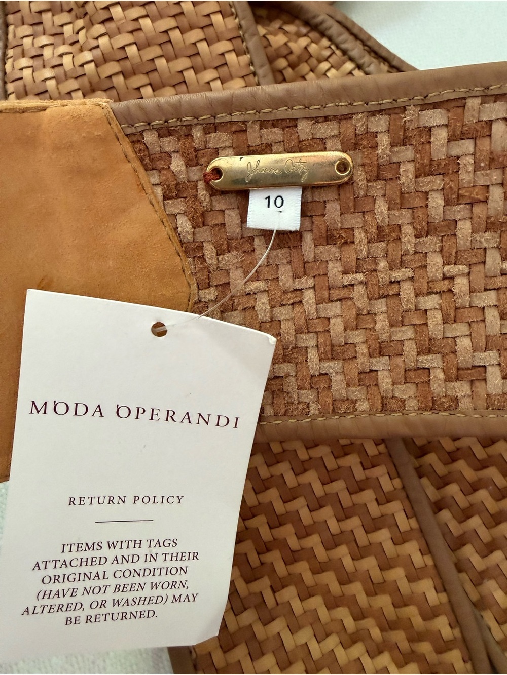 Johanna Ortiz Woven Braided Belt in Warm Tan and Honey - Picture 2 of 8
